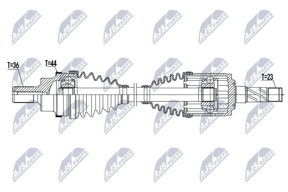 NTY Drive shaft Article number: NPW-VV-119 cheaply