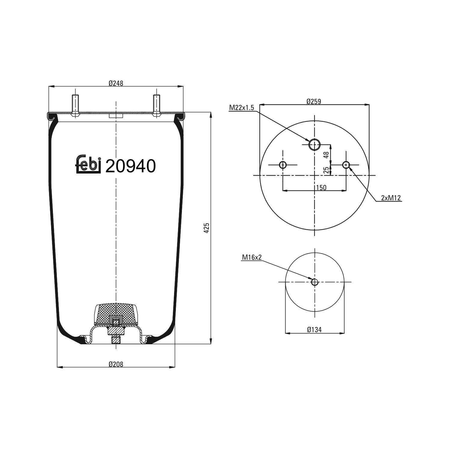 FEBI BILSTEIN Boot, air suspension Article number: 20940 cheaply