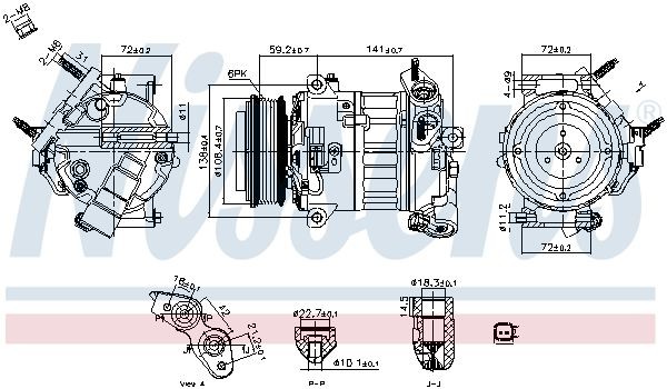 NISSENS Air conditioning compressor Article number: 890796 cheaply