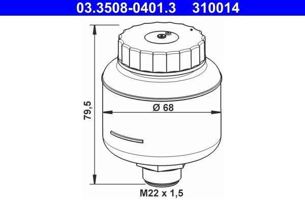 ATE Expansion Tank, brake fluid Article number: 03.3508-0401.3 cheaply