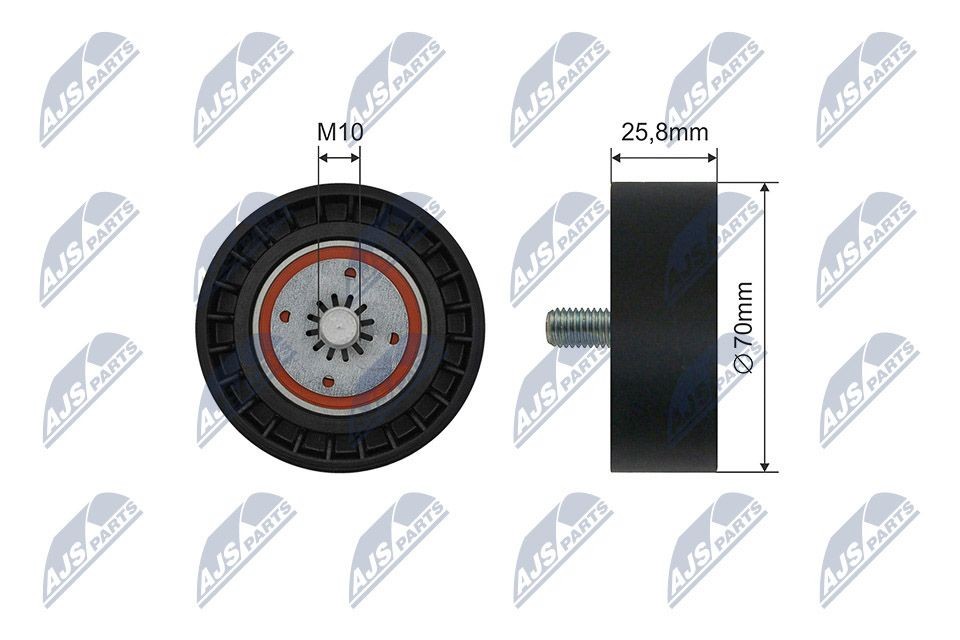 NTY Deflection / Guide Pulley, v-ribbed belt Article number: RNK-DW-015 cheaply