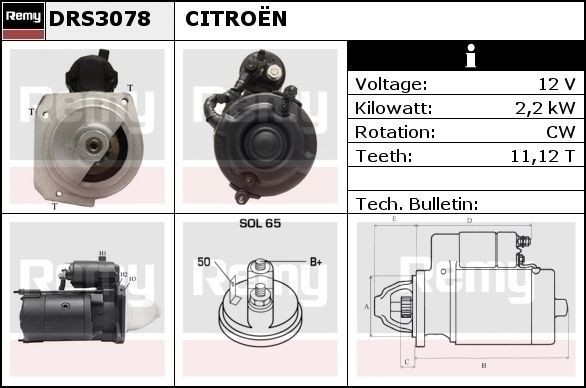 DELCO REMY Starter motor Article number: DRS3078 cheaply