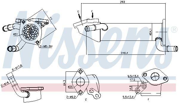 NISSENS 989282 EGR-jahuti DUCATO 2.2 D 100 Multijet 100 HP Diisel