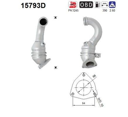 AS Catalytic converter Article number: 15793D cheaply