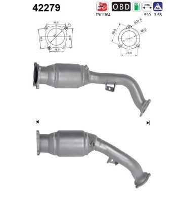 AS Catalytic converter Article number: 42279 cheaply