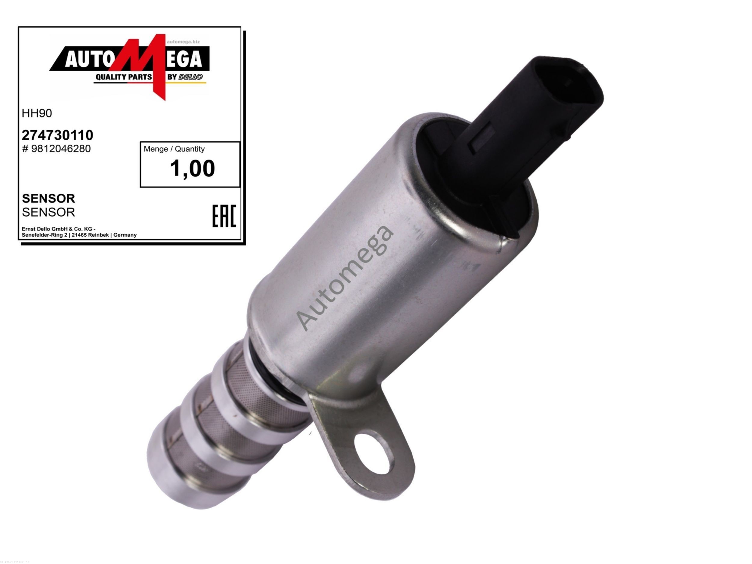 AUTOMEGA 274730110 Camshaft adjustment valve 2008 1.2 PureTech 101 PS Petrol