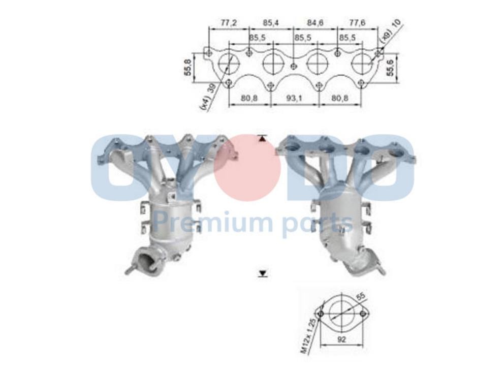 Oyodo Catalytic converter Article number: 10N0042-OYO cheaply