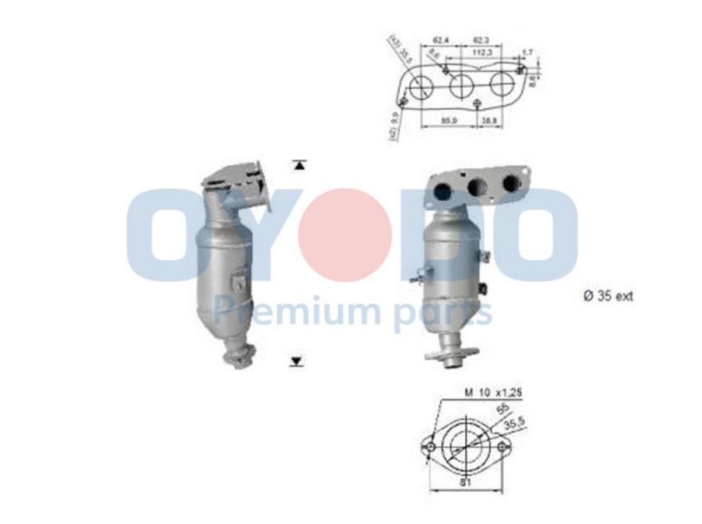 Oyodo Catalytic converter Article number: 10N0057-OYO cheaply
