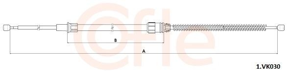 COFLE Hand brake cable Article number: 92.1.VK030 cheaply