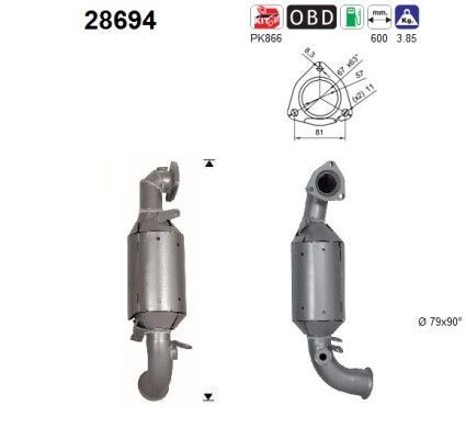 AS Catalytic converter Article number: 28694 cheaply