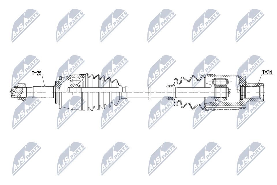 NTY Drive shaft Article number: NPW-PL-147 cheaply