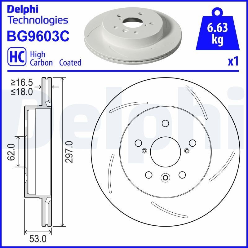 DELPHI Brake disc Article number: BG9603C cheaply