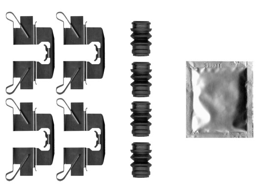 HELLA 8DZ 355 206-921 Lisakomplekt, ketaspiduriklotsid CX-3 2.0 SKYACTIV-G Flex 156 HP Bensiin/etanool