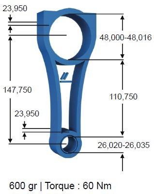 IPSA CO009500 Connecting Rod Hatchback 1.6 One D 90 PS Diesel 2013