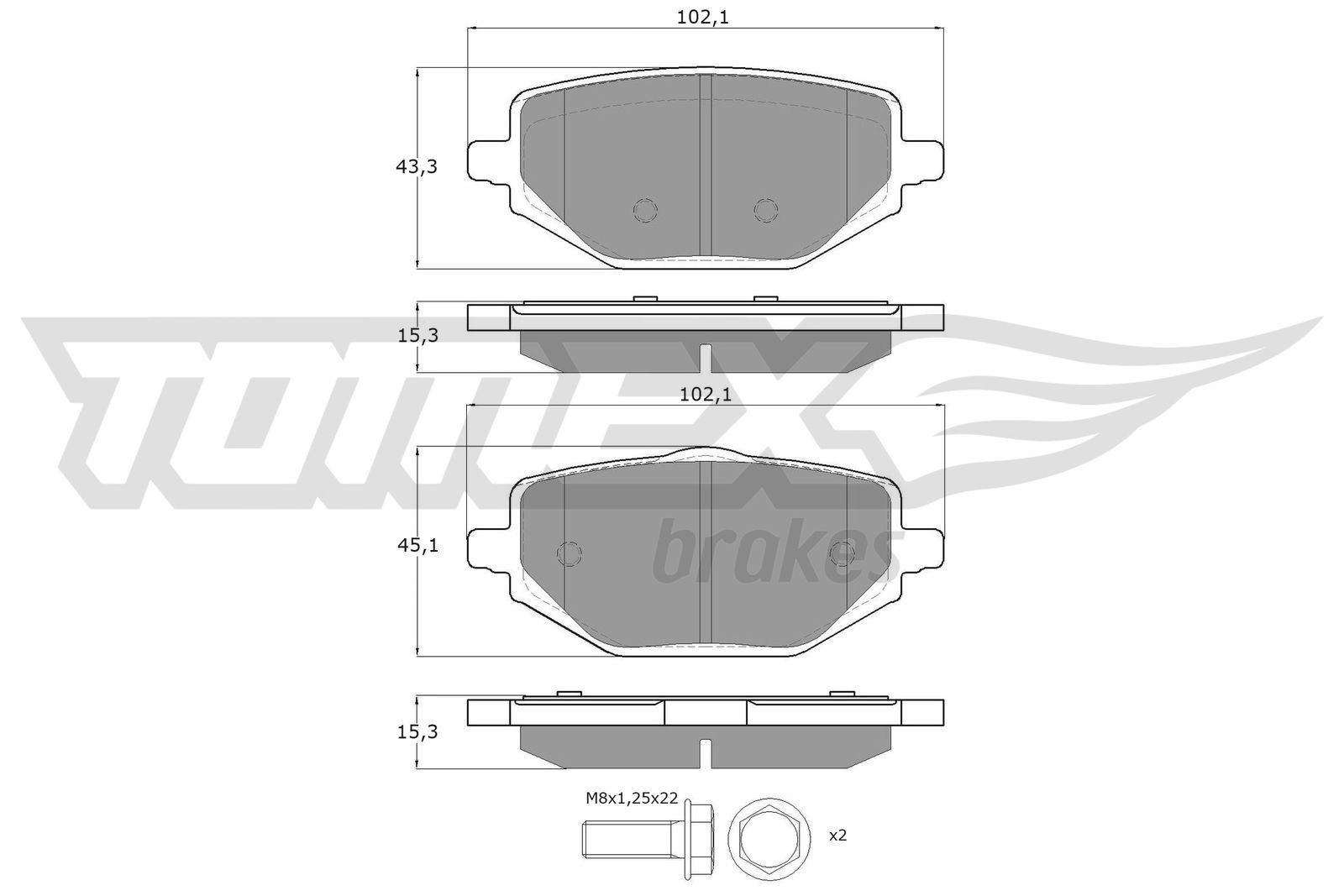 TOMEX brakes Brake pad set Article number: TX 60-42 cheaply