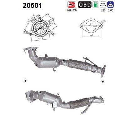 AS Catalytic converter Article number: 20501 cheaply