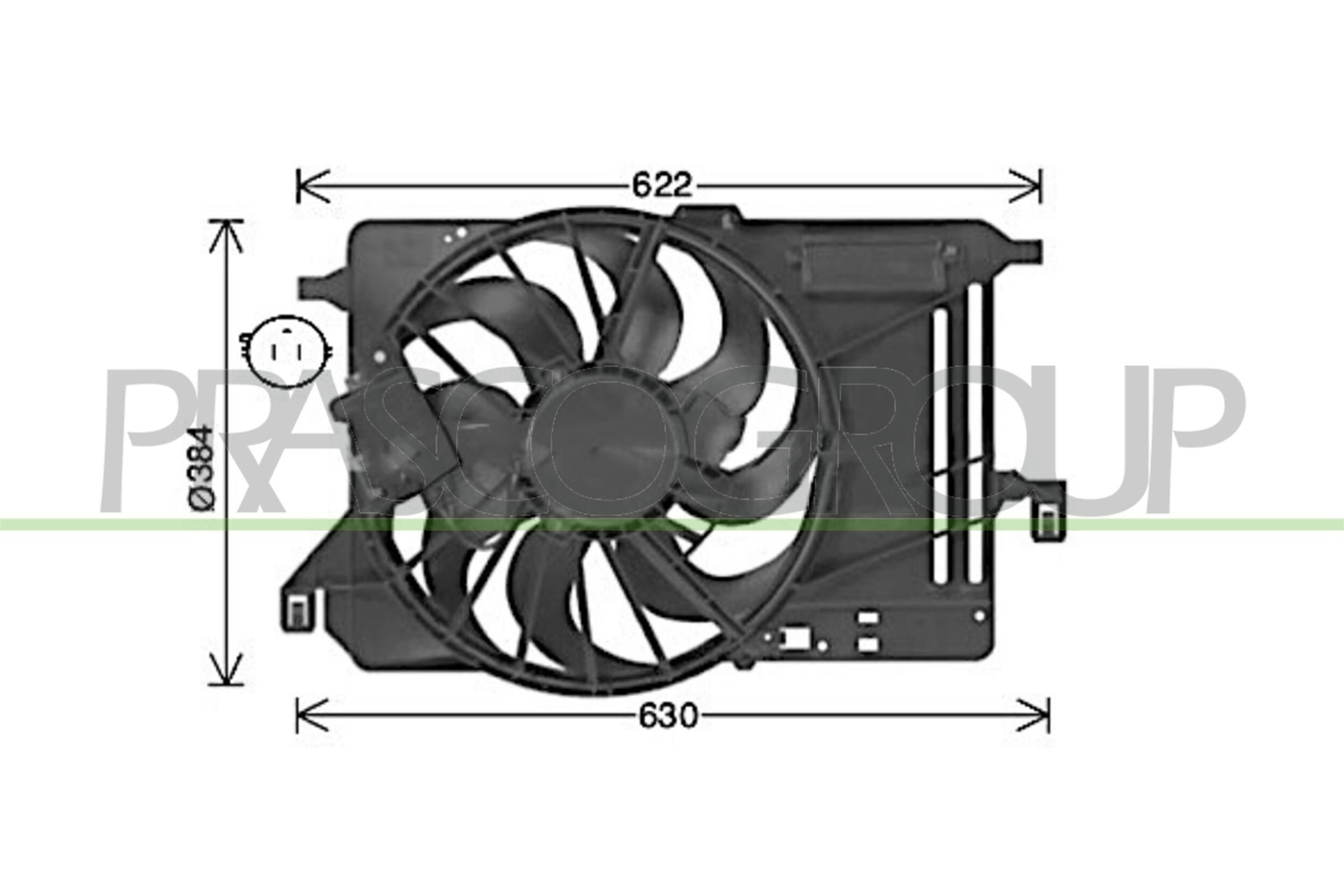 PRASCO Fan, radiator Article number: FD428F001 cheaply