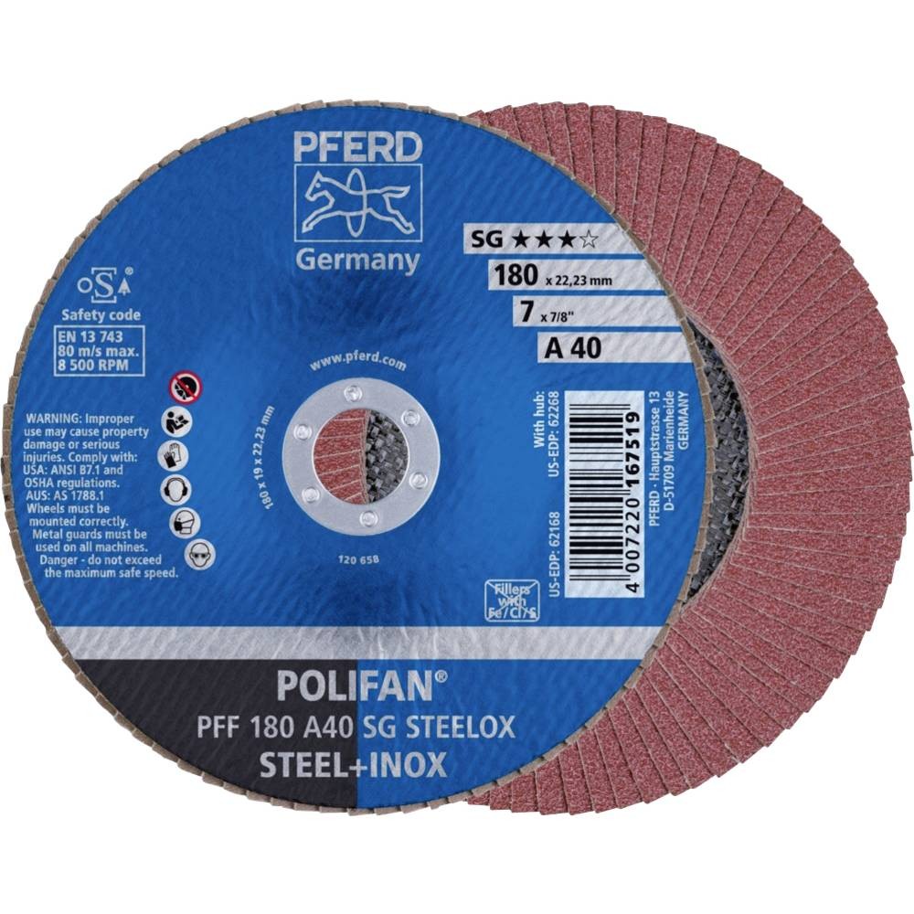 PFERD Slibeskive, vinkelsliber Polifan SG Steelox Varenummer: 67604185 billige