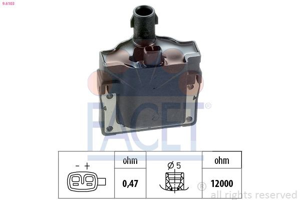 FACET Ignition coil Article number: 9.6103 cheaply