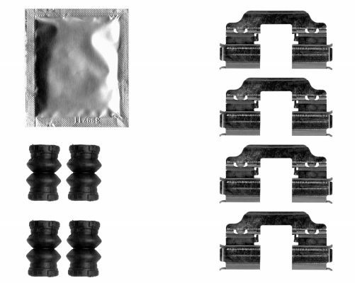 HELLA 8DZ 355 207-371 Σετ βοηθ. εξαρτημάτων, τακάκια φρένων M-class ML 350 CDI 3.0 4-matic 243 PS Πετρέλαιο 2015