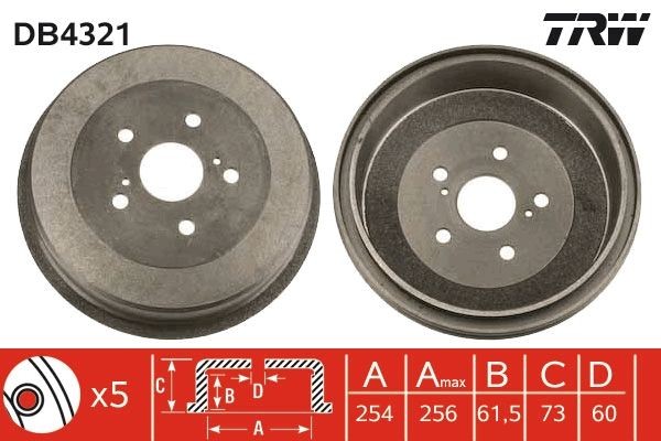 TRW Brake drum Article number: DB4321 cheaply