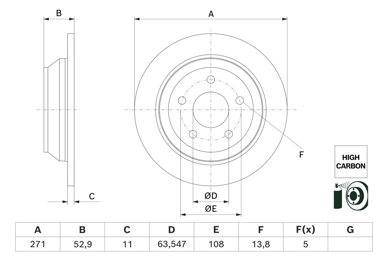 BOSCH Brake disc Article number: 0 986 479 H55 cheaply