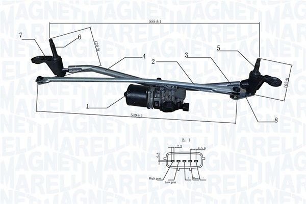 MAGNETI MARELLI 064351758010 Stiklu tīrīšanas sistēma DUSTER 1.6 SCe 115 LPG 115 HP Benzīns/Etanols 2018