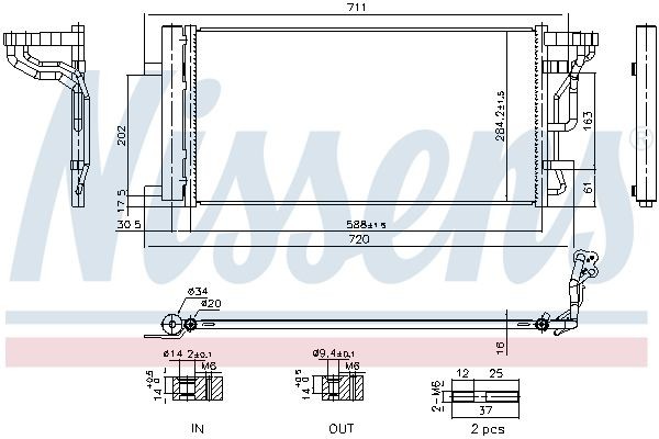 NISSENS Air conditioning condenser Article number: 940978 cheaply