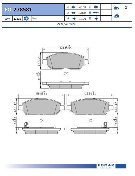 FOMAR Friction Piduriklotsid Artikli number: FO 278581 soodsalt