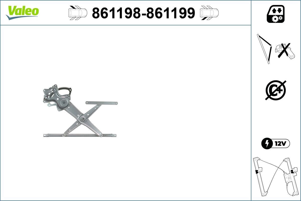 VALEO Window regulator Article number: 861198 cheaply