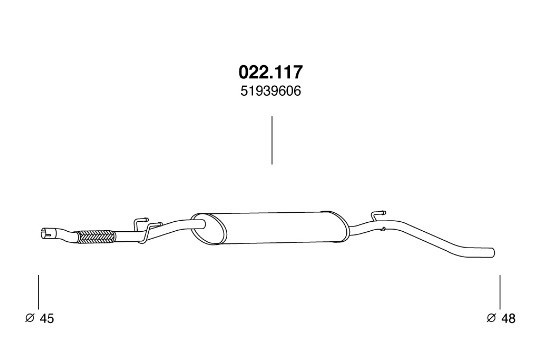 PEDOL Middle silencer Article number: 022.117 cheaply