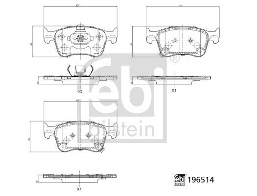 FEBI BILSTEIN Brake pad set Article number: 196514 cheaply