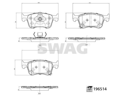 SWAG Brake pad set Article number: 33 11 2201 cheaply