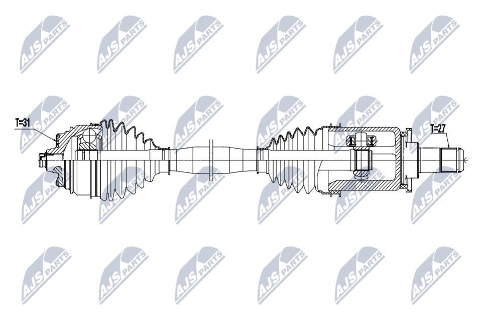 NTY Drive shaft Article number: NPW-BM-251 cheaply