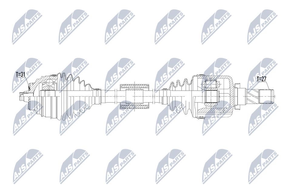 NTY Drive shaft Article number: NPW-BM-255 cheaply