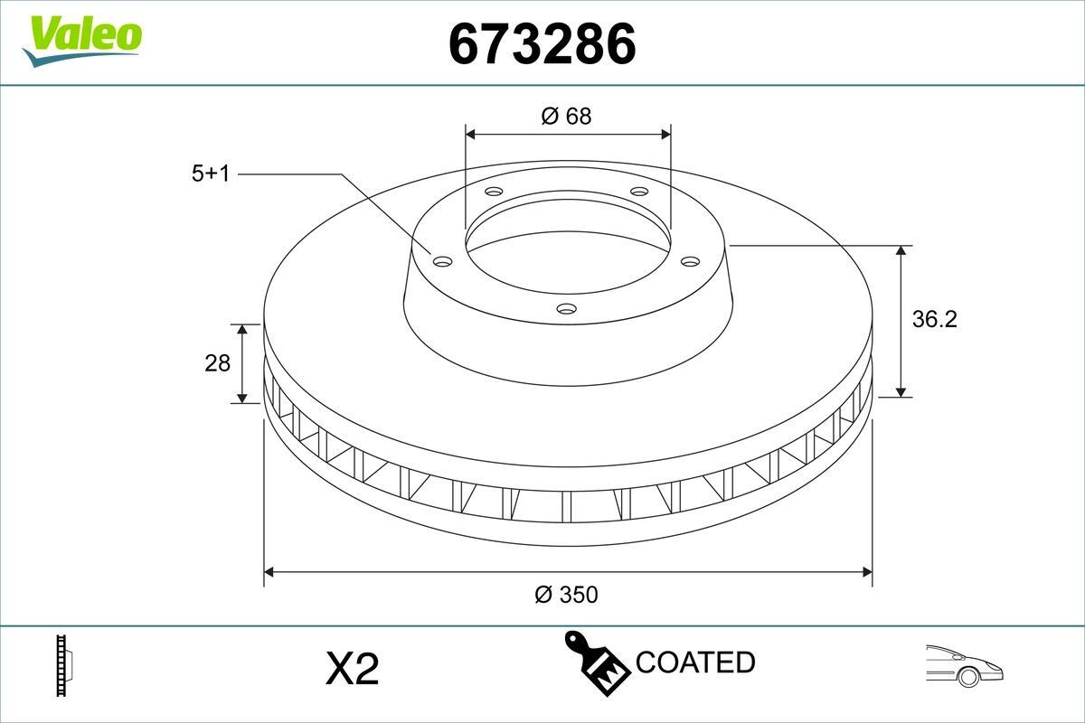VALEO Brake disc Article number: 673286 cheaply