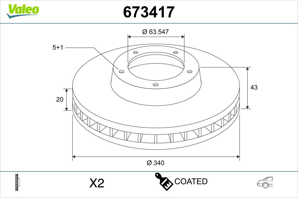 VALEO Brake disc Article number: 673417 cheaply