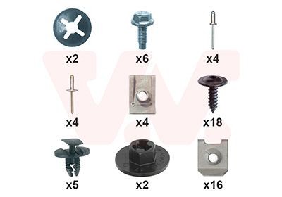 VAN WEZEL 1717794 Mounting Kit, bumper TIPO 1.3 D (356SXB1A, 356SXH1A, 356SXD1A) 95 PS Diesel