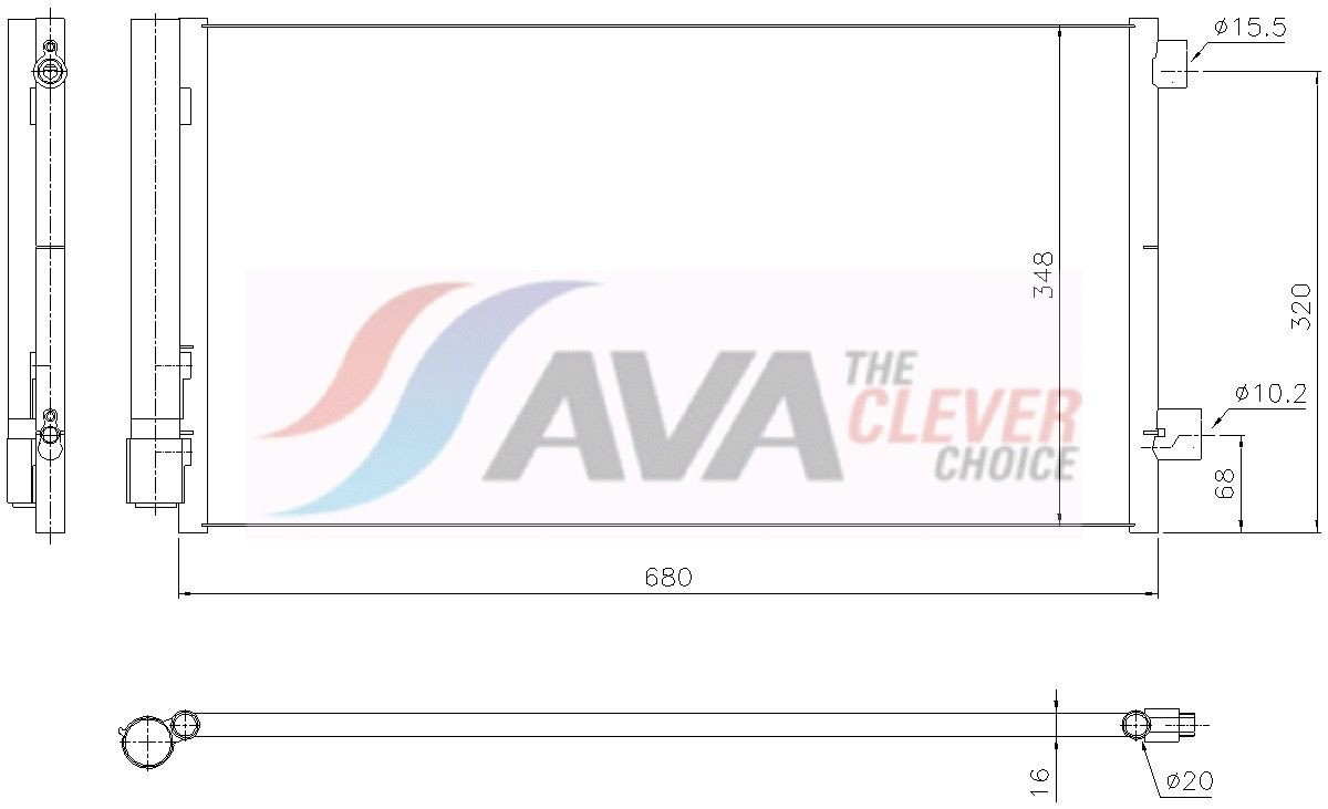 AVA COOLING SYSTEMS Air conditioning condenser Article number: JE5097D cheaply