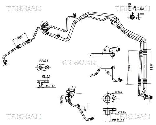 TRISCAN High- / Low Pressure Line, air conditioning Article number: 9010 28045 cheaply
