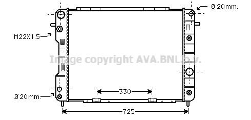 AVA COOLING SYSTEMS Engine radiator Article number: OL2198 cheaply