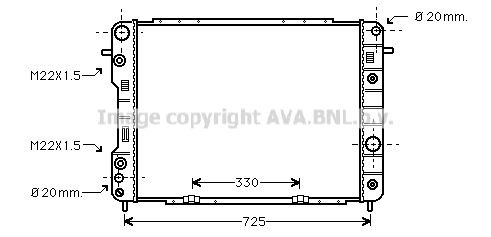 AVA COOLING SYSTEMS Engine radiator Article number: OL2199 cheaply