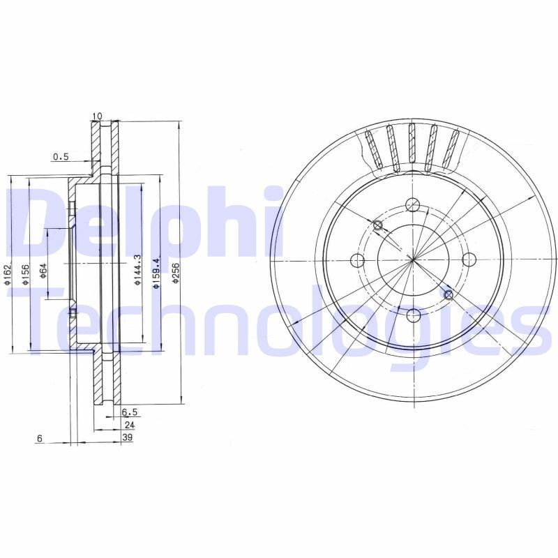 DELPHI Brake disc Article number: BG3612 cheaply