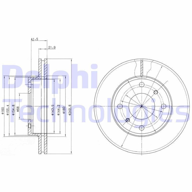 DELPHI Brake disc Article number: BG2395 cheaply