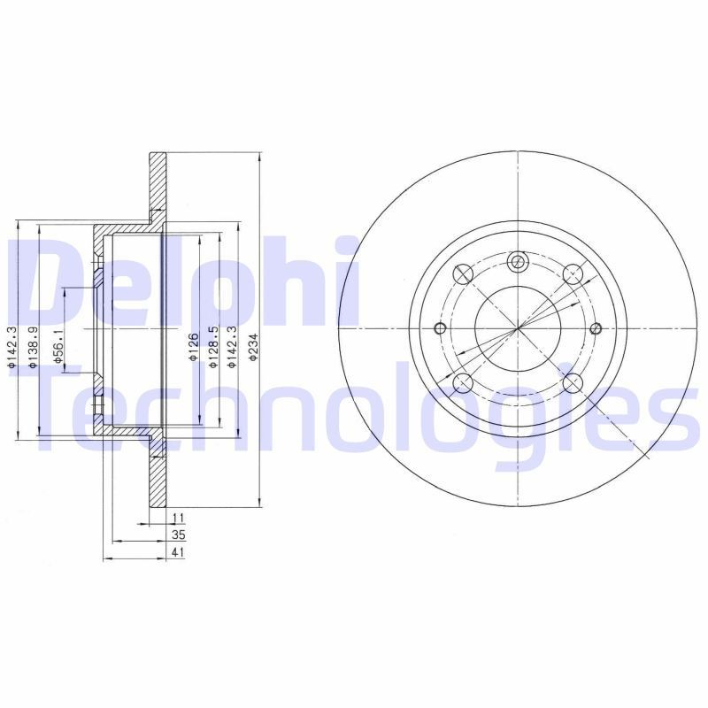 DELPHI Brake disc Article number: BG2535 cheaply