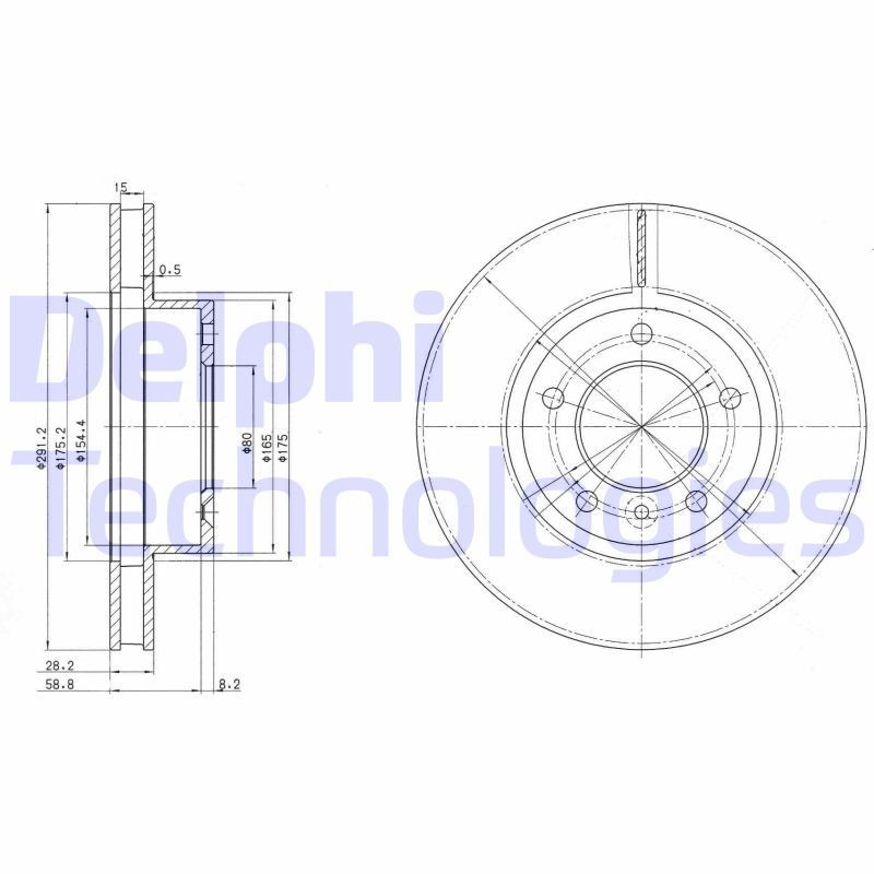 DELPHI Brake disc Article number: BG2613 cheaply