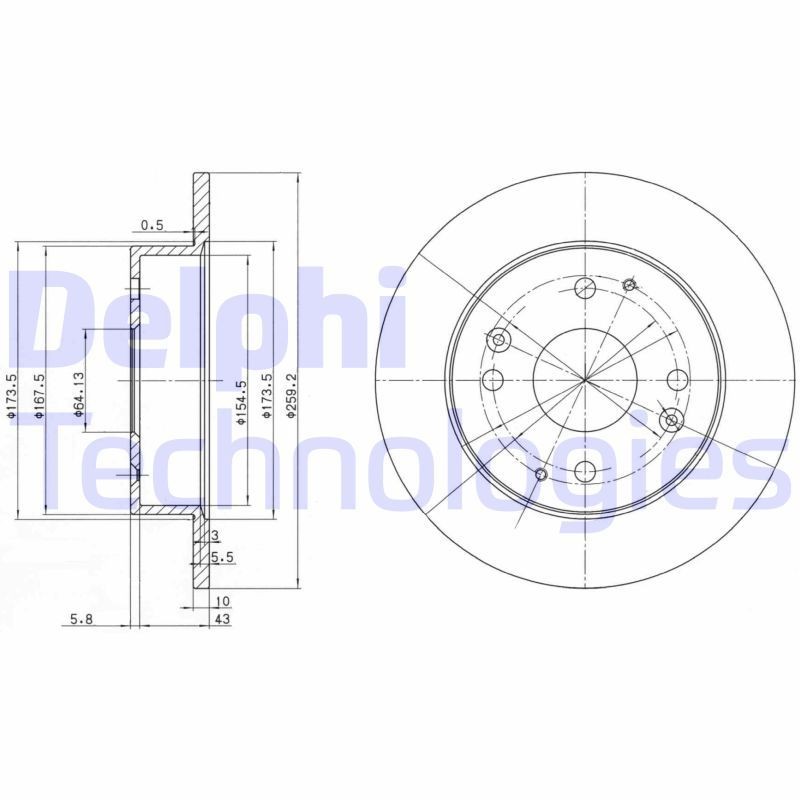 DELPHI Brake disc Article number: BG2666 cheaply