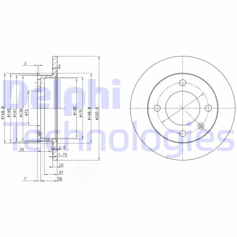 DELPHI Brake disc Article number: BG2118 cheaply