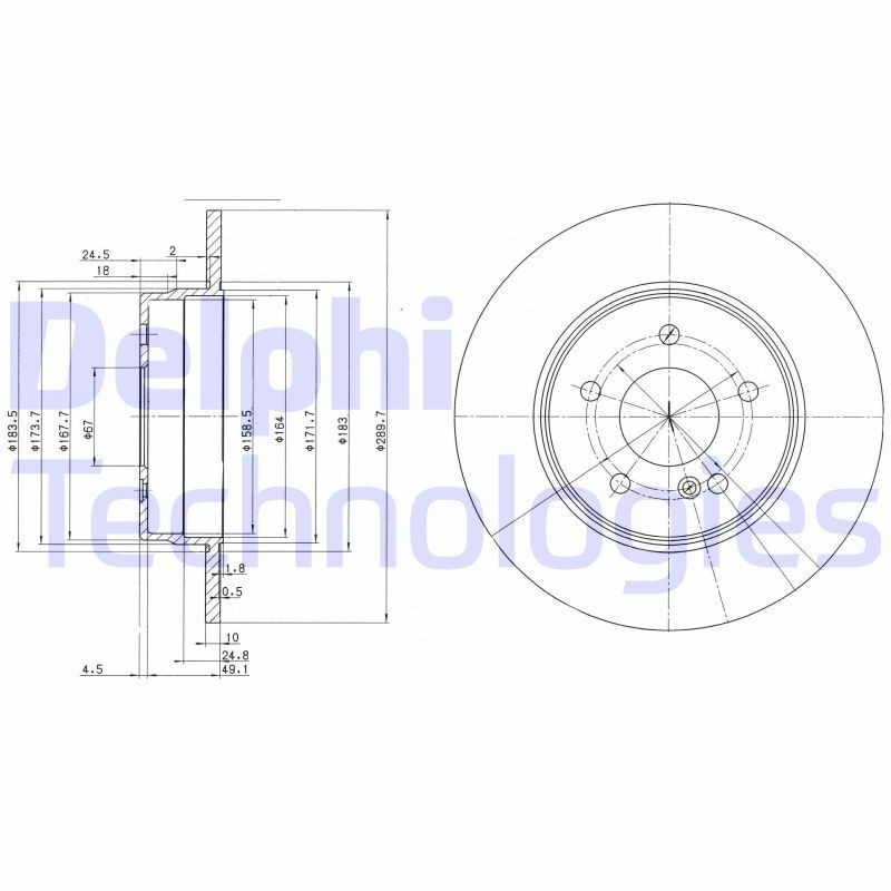 DELPHI Bremseskive Varenummer: BG3239 billige