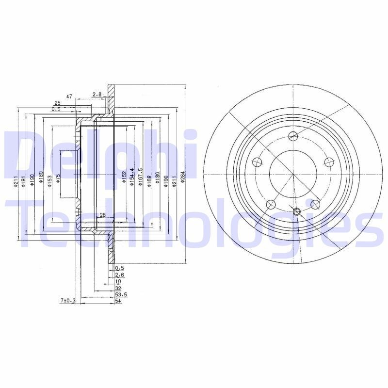 DELPHI Brake disc Article number: BG2211 cheaply